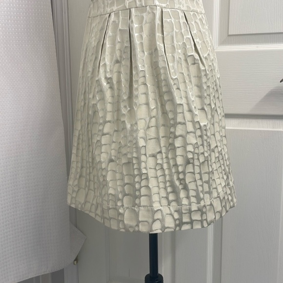 American Eagle Outfitters Cream /Silver Strapless A-line Dress - Picture 3 of 9